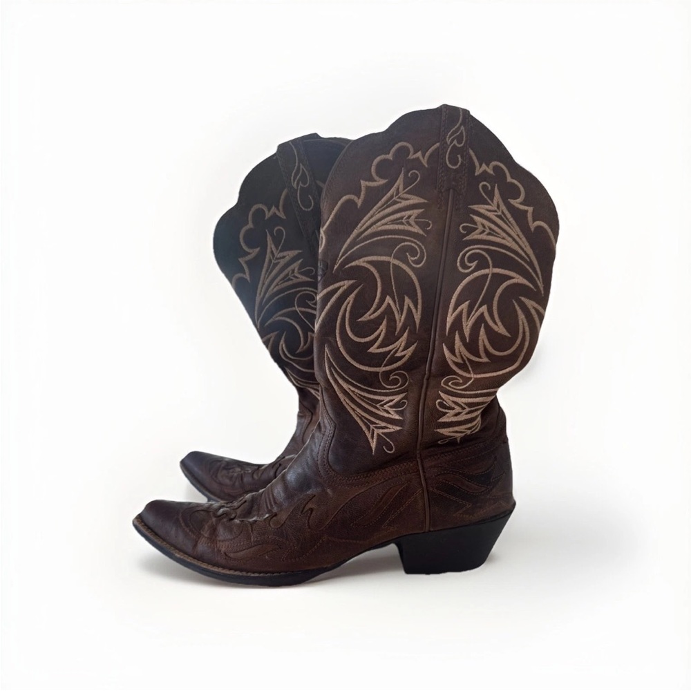Ariat Women’s Brown Heritage Western J Toe Wingtip Boots 10005920 Size 9